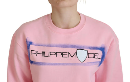 Philippe Model Pink Printed Long Sleeves Pullover Sweater
