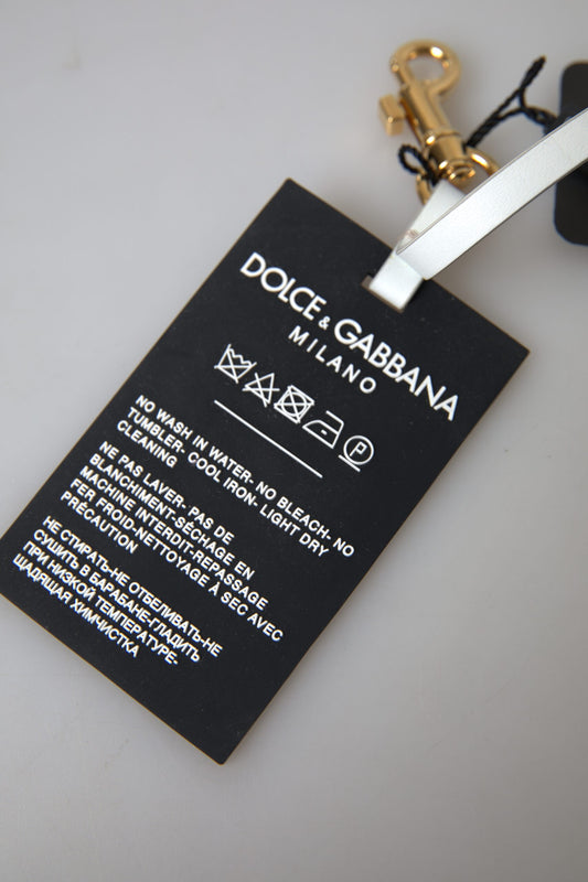 Portachiavi in ​​ottone dorato con logo DG in silicone nero Dolce &amp; Gabbana