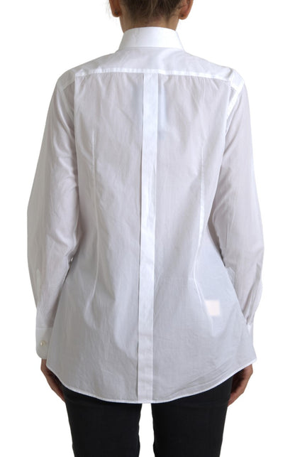 Dolce & Gabbana Cotton Collared Long Sleeves Shirt White