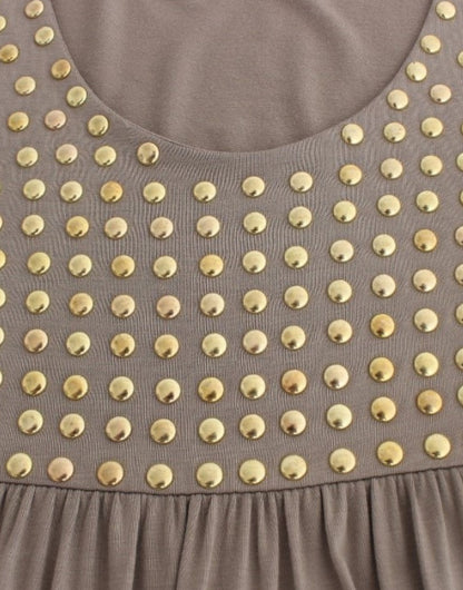 Roccobarocco Khaki studded sheath dress