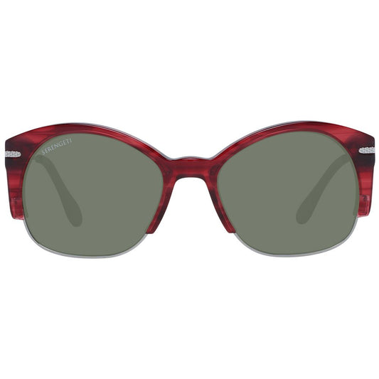 Serengeti Red Acetate & Metal Sunglasses