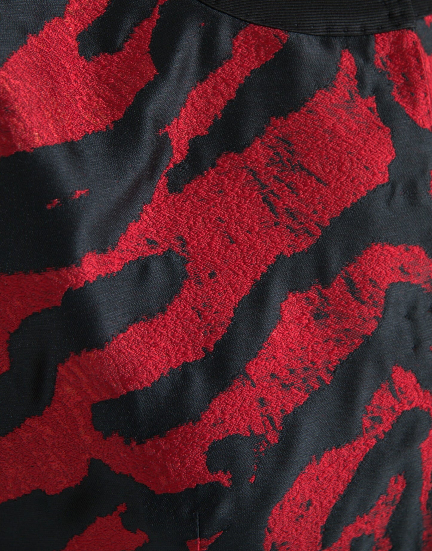 Dolce & Gabbana Black Red Patterned Cropped Coat Jacket