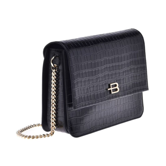 Baldinini Trend Black Calfskin Women Crossbody Bag