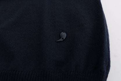 MARGHI LO' Blue Wool Long Sleeve Shift Dress