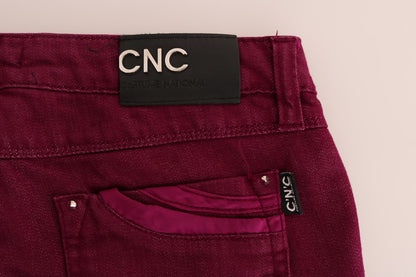 Costume National Red Wash Cotton Stretch Denim Jeans