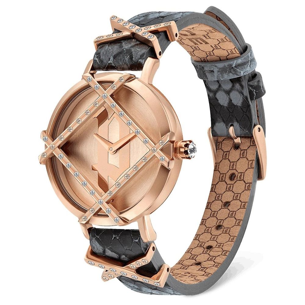 Police Gray Leather Dress Watch