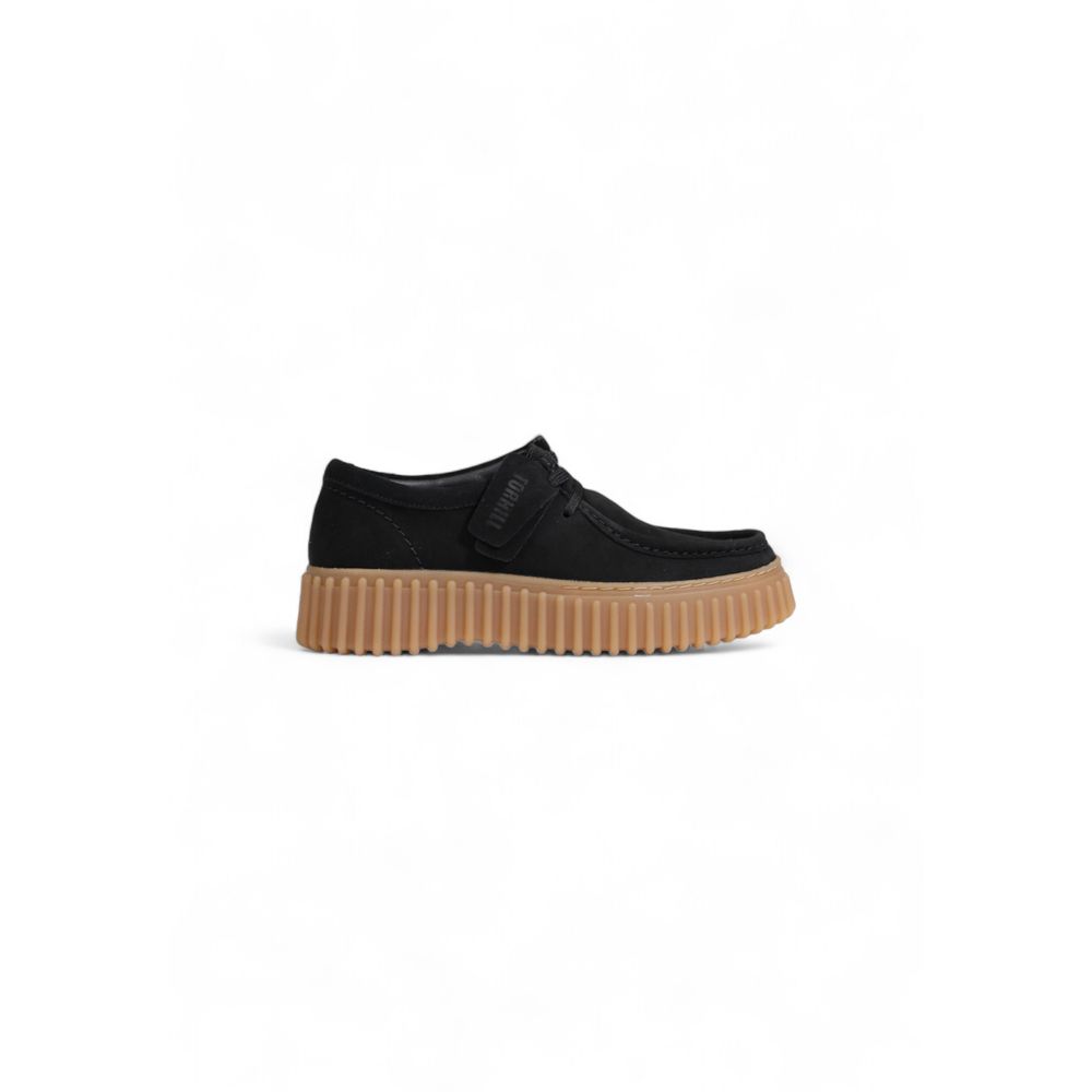 Clarks Black Suede Leather Platform