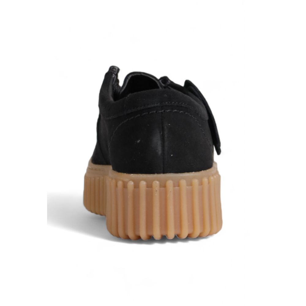 Clarks Black Suede Leather Platform
