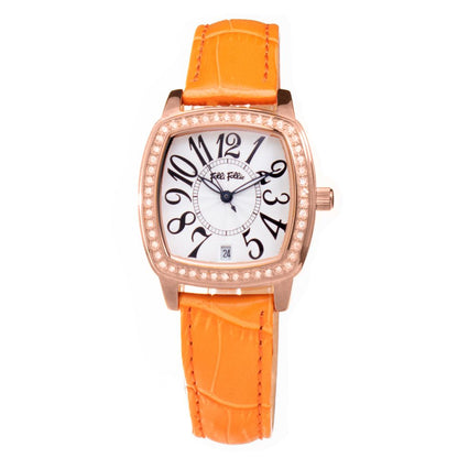 Folli Follie Orange Leather Dress Watch