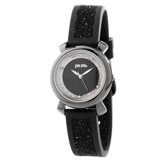Folli Follie Black Plastic Dress Watch