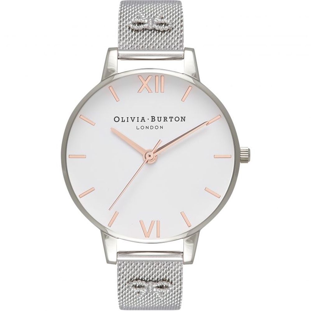 Olivia Burton Silver Stainless Steel Dress Watch