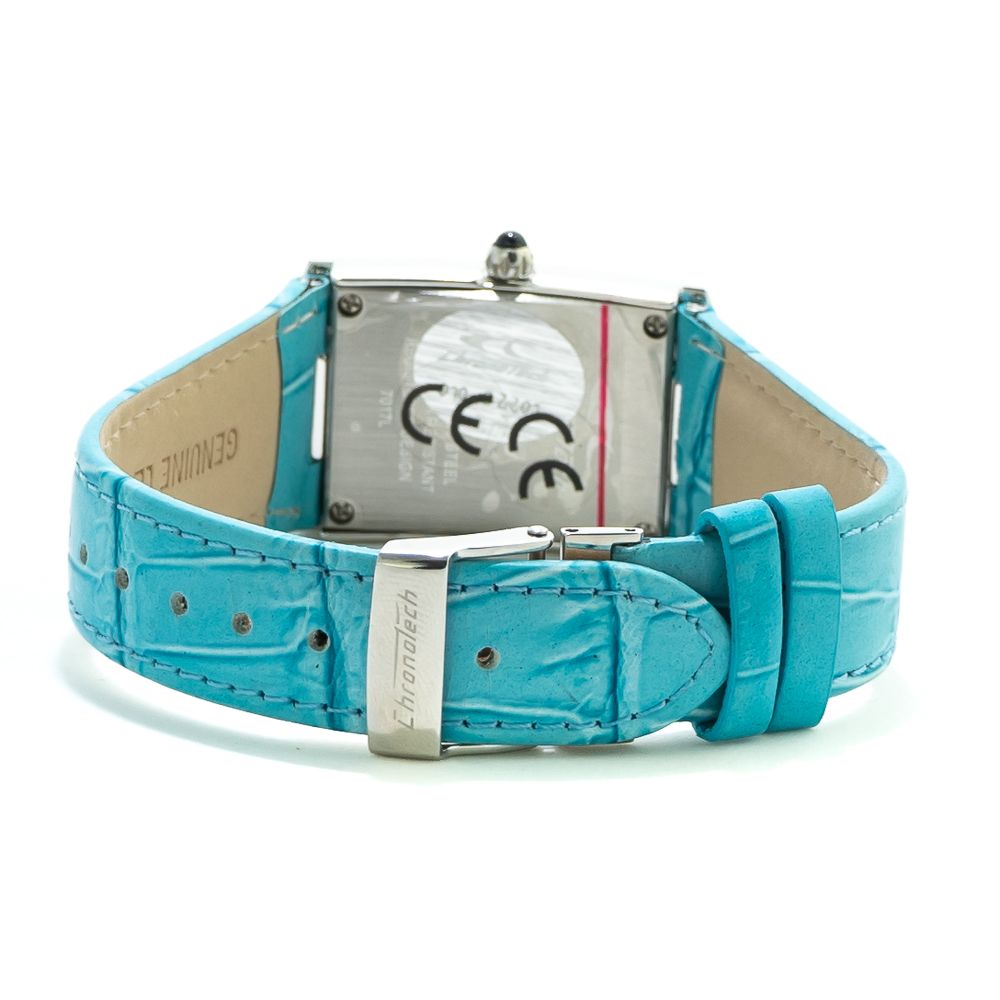 Chronotech Blue Leather Dress Watch
