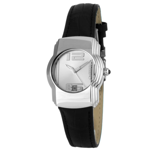 Chronotech Black Leather Dress Watch