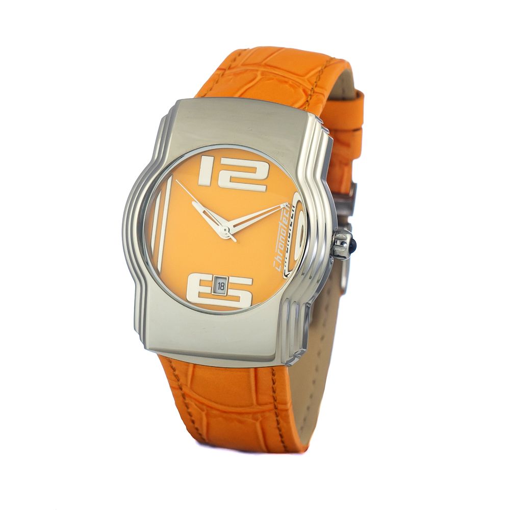 Chronotech Orange Leather Dress Watch