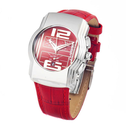 Chronotech Red Leather Dress Watch