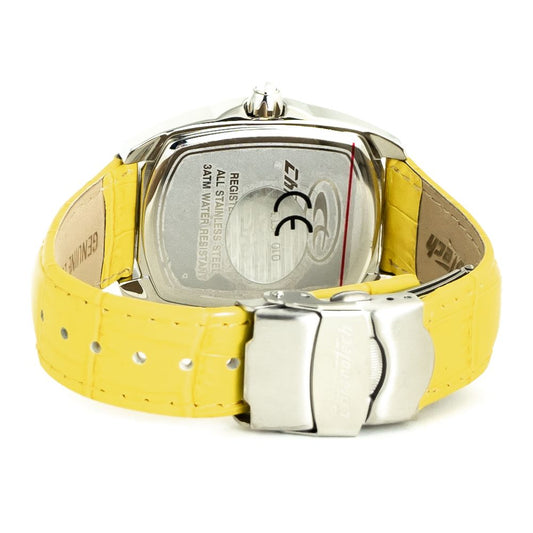 Chronotech Yellow Leather Dress Watch