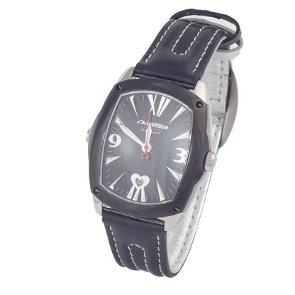 Chronotech Black Leather Dress Watch