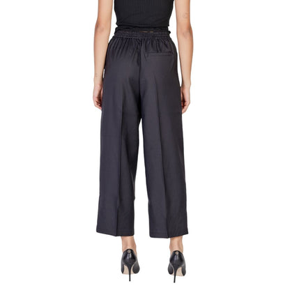 ICHI Black Polyester Casual Pants