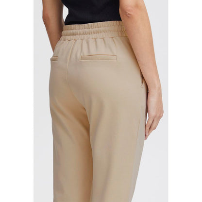 ICHI Beige Polyester Pants