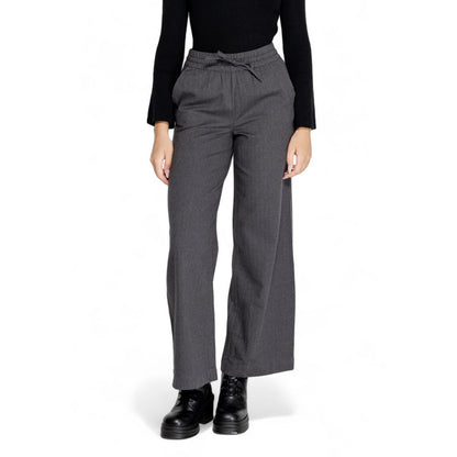 Jacqueline De Yong Gray Cotton Casual Pants