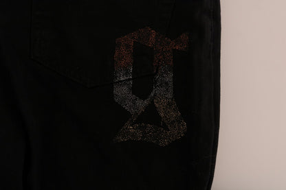 John Galliano Black Cotton Denim Stretch Regular Fit Jeans