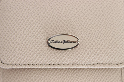 Dolce & Gabbana White Dauphine Leather Case Wallet