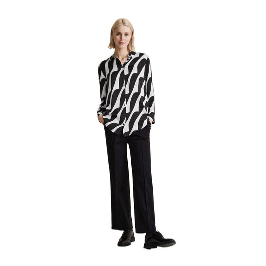 Street One Black And White Viscose Blouse