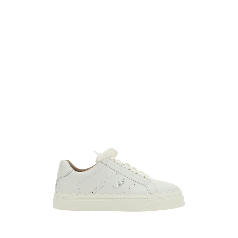 Chloé White Calf Leather Bos Taurus Low Top Sneakers