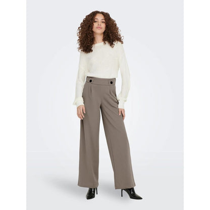 Jacqueline De Yong Brown Polyester Casual Pants