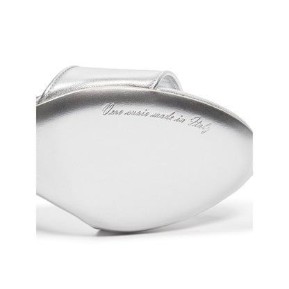 Dolce & Gabbana Gray Leather Stiletto Heel Sandals