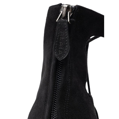 Alaïa Black Suede Leather Lace-Up