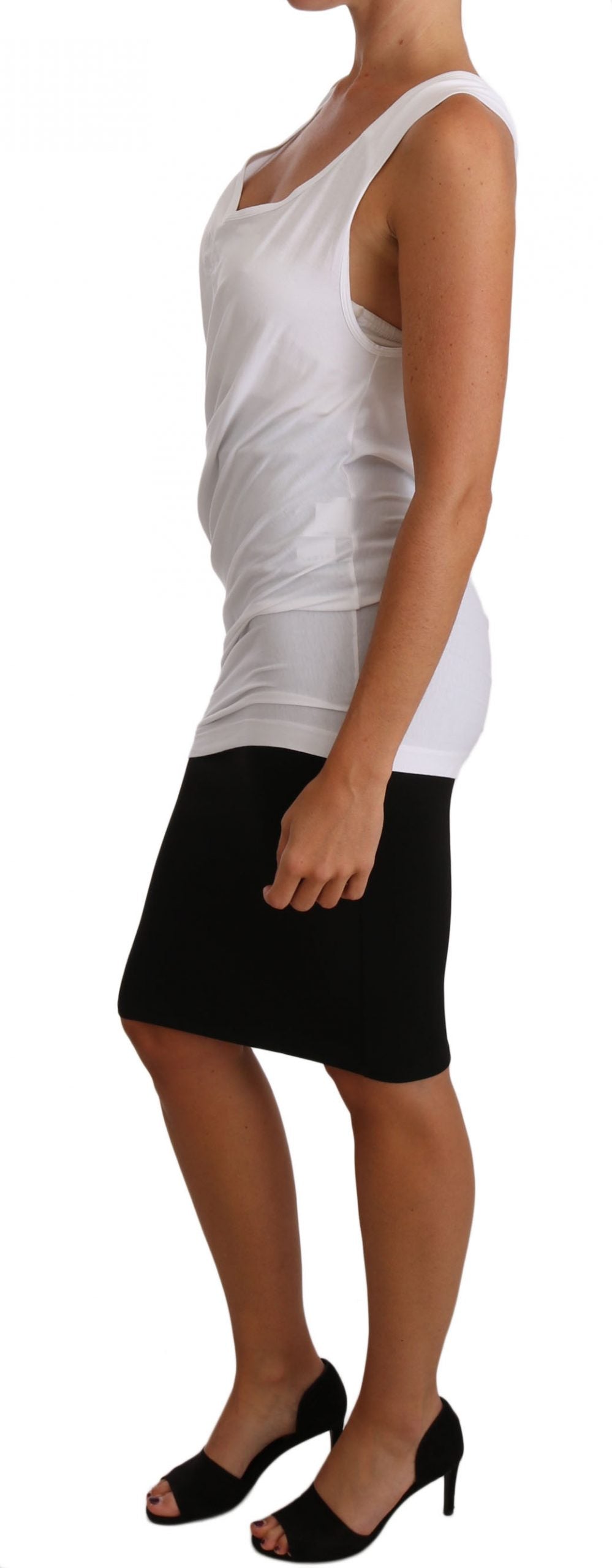 Cavalli White Top Tank CAVALLI T-Shirt Jersey