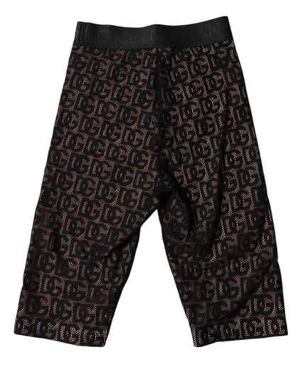 Dolce & Gabbana Black Logo Monogram Cropped Tights Underwear