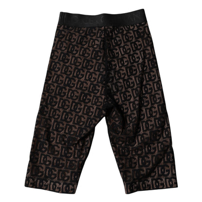 Dolce & Gabbana Black Logo Monogram Cropped Tights Underwear