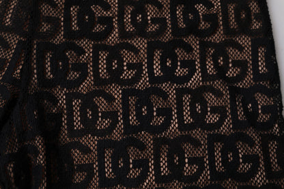 Dolce & Gabbana Black Logo Monogram Cropped Tights Underwear