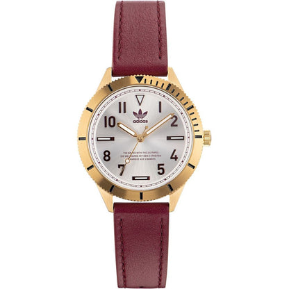 Adidas Red Leather Dress Watch