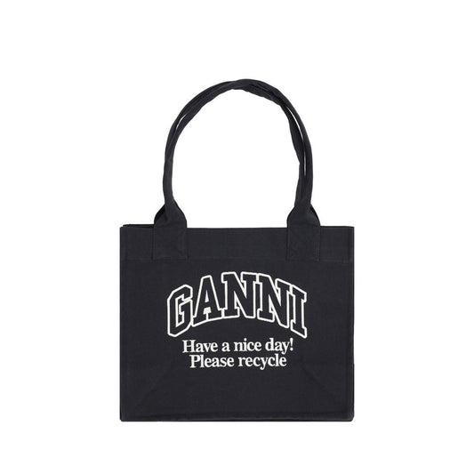 Ganni Black Cotton Shoulder Bag