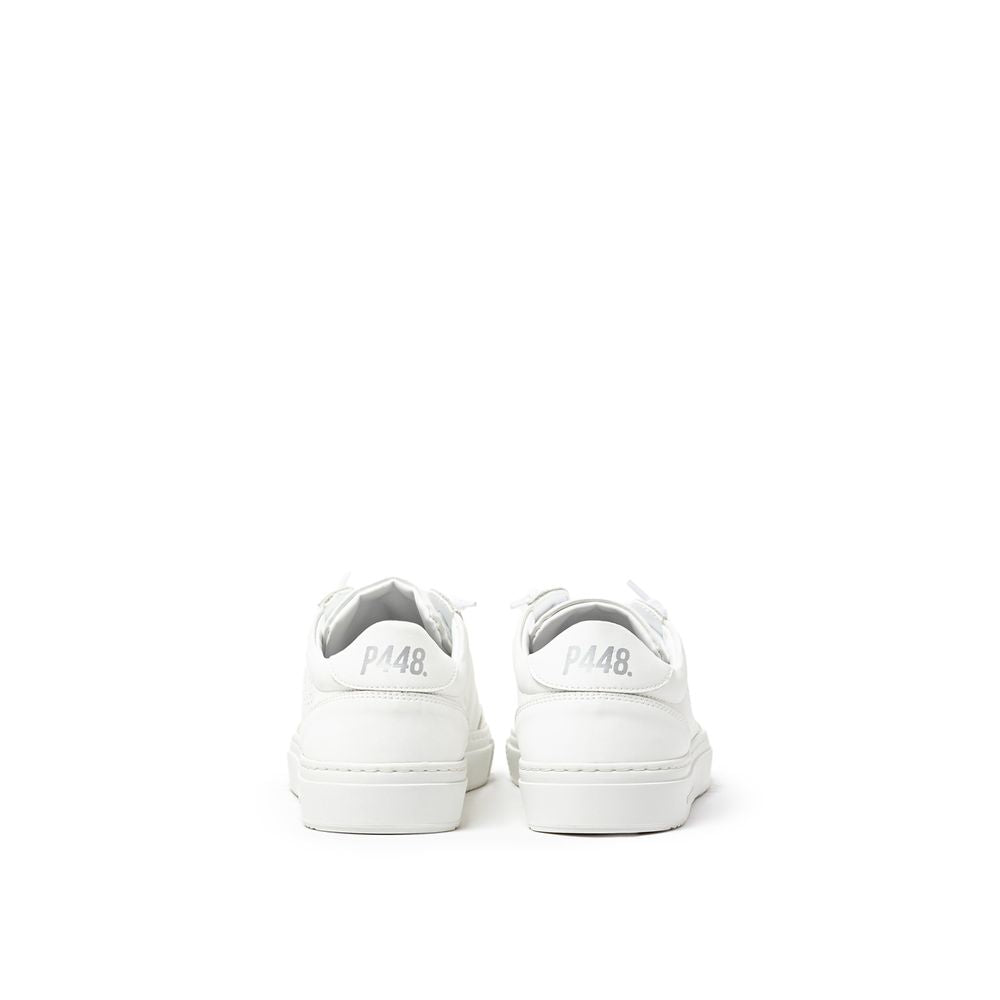 P448 White Leather Athletic Sneakers