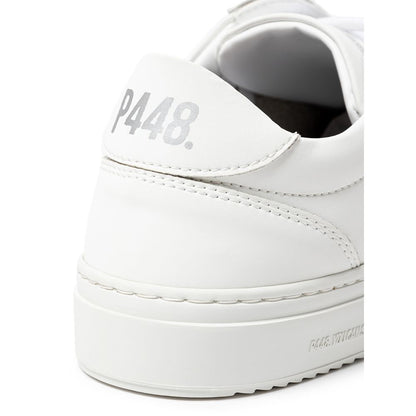 P448 White Leather Athletic Sneakers