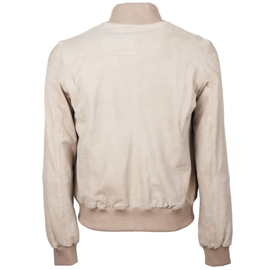 Emilio Romanelli Beige Calfskin Jackets & Coat