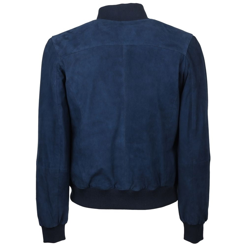 Emilio Romanelli Blue Calfskin Jackets & Coat