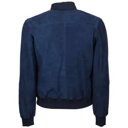 Emilio Romanelli Blue Calfskin Jackets & Coat