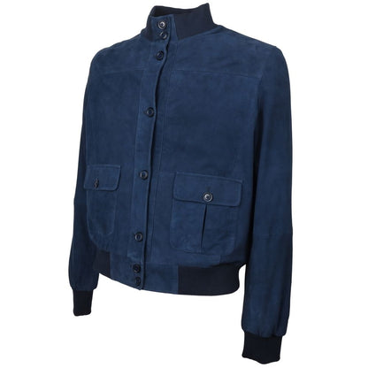 Emilio Romanelli Blue Calfskin Jackets & Coat