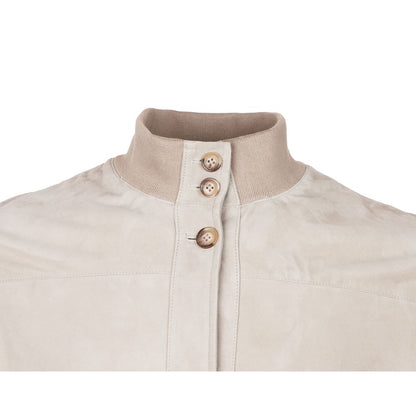 Emilio Romanelli Beige Calfskin Jackets & Coat