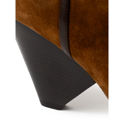 Saint Laurent Brown Suede Leather Ankle Boots