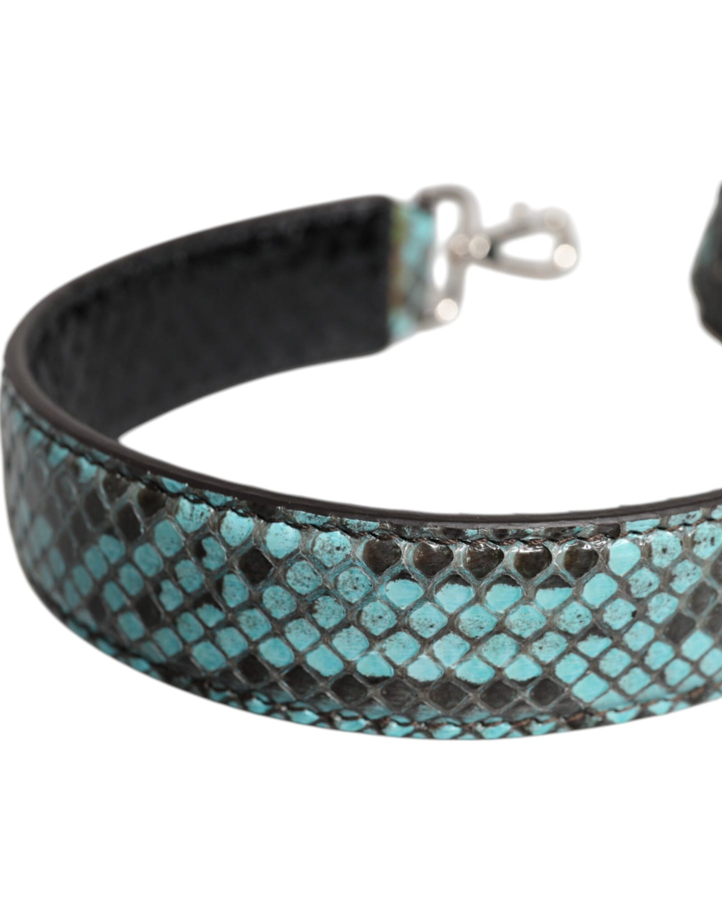Dolce & Gabbana Black Blue Exotic Leather Bag Shoulder Strap