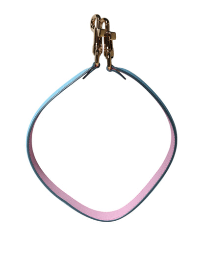 Borsa a tracolla con manico in pelle rosa e blu Dolce &amp; Gabbana