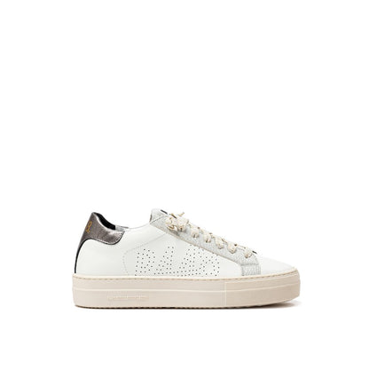 P448 White Leather Low Top Sneakers