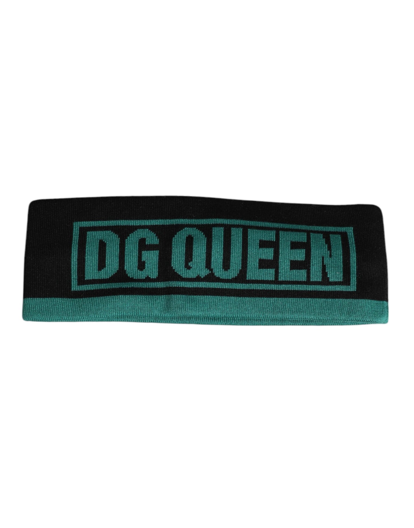 Dolce & Gabbana Black Silk Knitted DG Queen Head Band Hat
