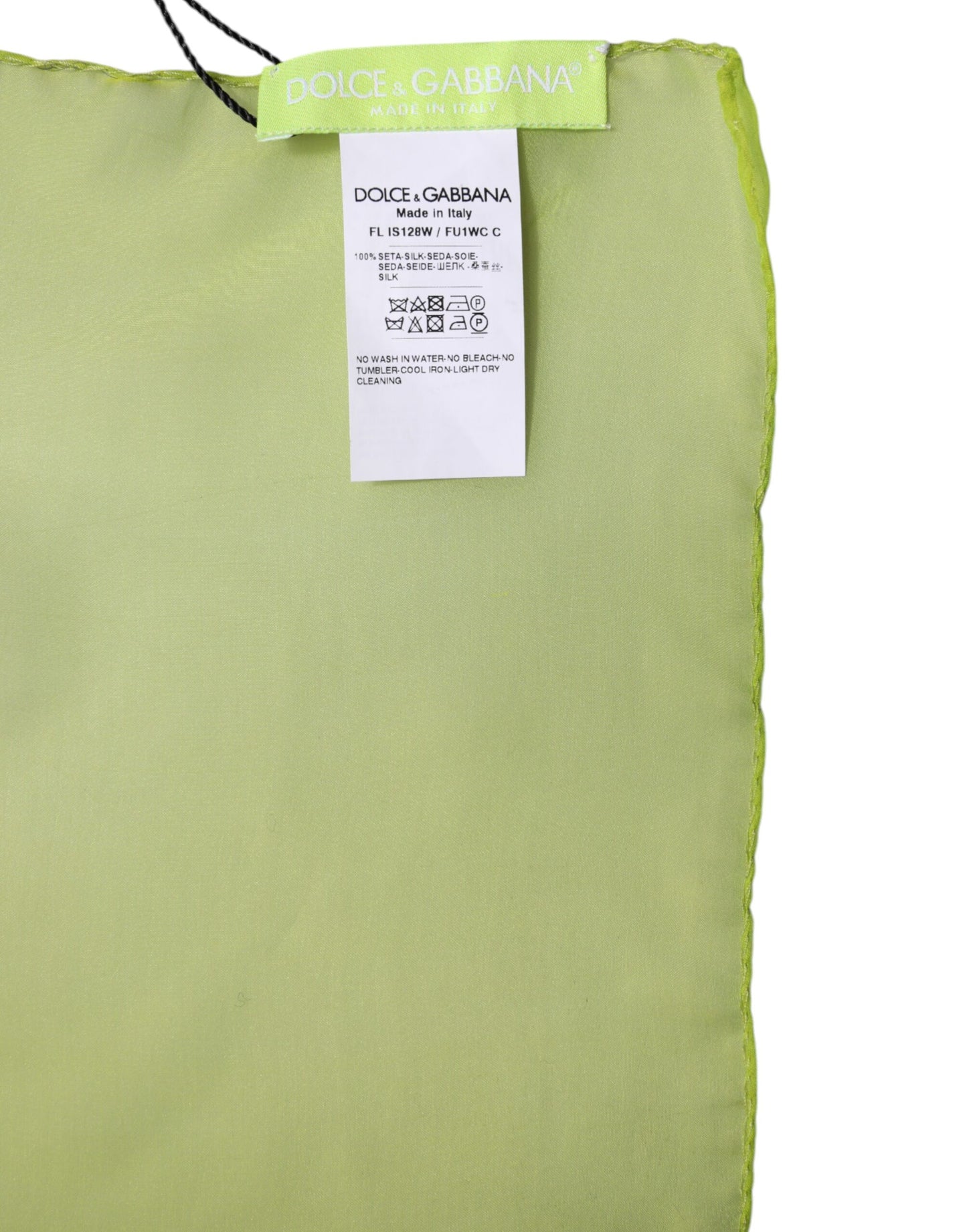 Dolce & Gabbana Green Silk Rectangle Wrap Shawl Neck Warmer Scarf